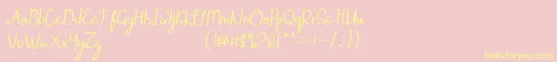 Mintlic-Schriftart – Gelbe Schriften auf rosa Hintergrund