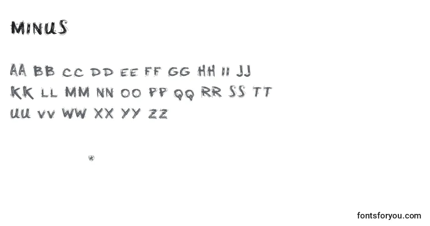 A fonte MINUS    (134425) – alfabeto, números, caracteres especiais