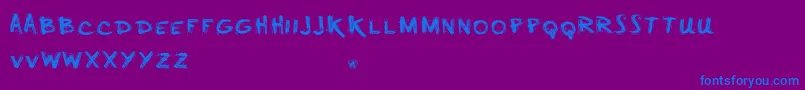 MINUS   -Schriftart – Blaue Schriften auf violettem Hintergrund