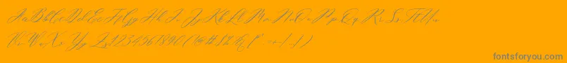 Miolleta Demo-Schriftart – Graue Schriften auf orangefarbenem Hintergrund