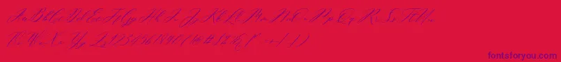 Miolleta Demo-Schriftart – Violette Schriften auf rotem Hintergrund