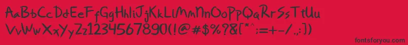 Miqeey Moose-Schriftart – Schwarze Schriften auf rotem Hintergrund