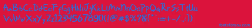 Miqeey Moose Font – Blue Fonts on Red Background