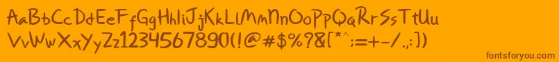 Miqeey Moose Font – Brown Fonts on Orange Background