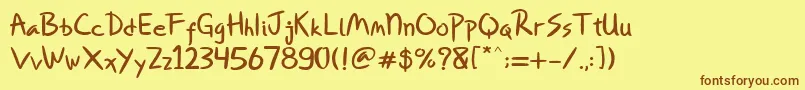 Miqeey Moose Font – Brown Fonts on Yellow Background