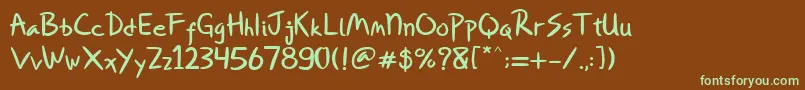 Шрифт Miqeey Moose – зелёные шрифты на коричневом фоне