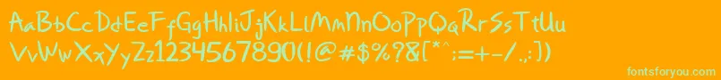 Miqeey Moose Font – Green Fonts on Orange Background