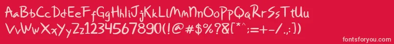 Fonte Miqeey Moose – fontes rosa em um fundo vermelho