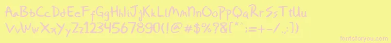 Шрифт Miqeey Moose – розовые шрифты на жёлтом фоне