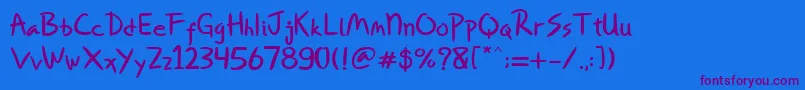 Miqeey Moose Font – Purple Fonts on Blue Background