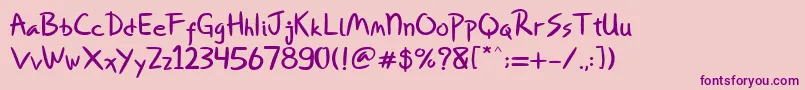 Miqeey Moose-Schriftart – Violette Schriften auf rosa Hintergrund