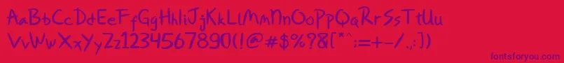 Шрифт Miqeey Moose – фиолетовые шрифты на красном фоне