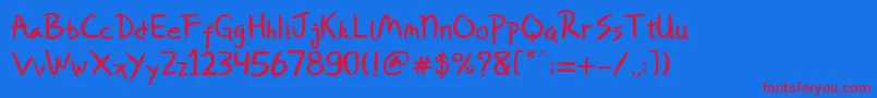 Шрифт Miqeey Moose – красные шрифты на синем фоне