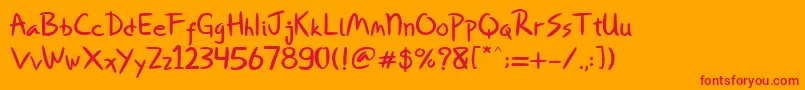 Miqeey Moose Font – Red Fonts on Orange Background