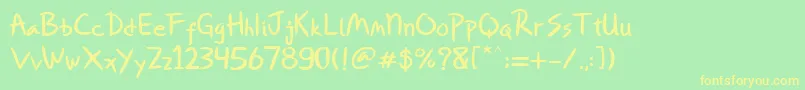 Miqeey Moose Font – Yellow Fonts on Green Background