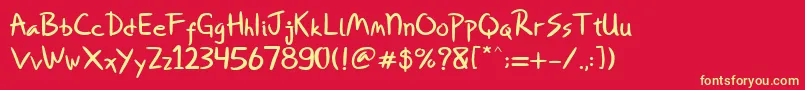 Miqeey Moose-fontti – keltaiset fontit punaisella taustalla