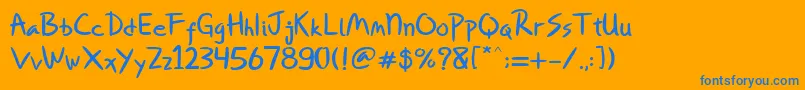 Miqeey Moose Font – Blue Fonts on Orange Background