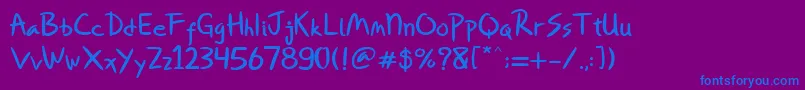 Miqeey Moose Font – Blue Fonts on Purple Background