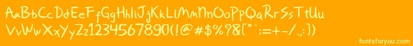 Miqeey Moose Font – Yellow Fonts on Orange Background