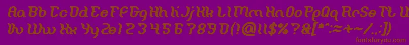 Fonte Miracle Bold Italic – fontes marrons em um fundo roxo