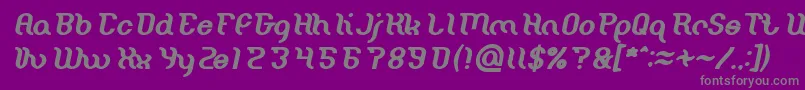 Czcionka Miracle Bold Italic – szare czcionki na fioletowym tle