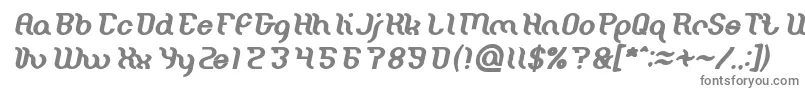 Miracle Bold Italic-fontti – harmaat kirjasimet valkoisella taustalla