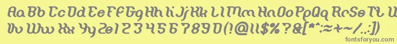 Miracle Bold Italic-Schriftart – Graue Schriften auf gelbem Hintergrund