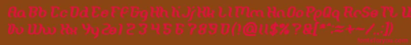 Miracle Bold Italic Font – Red Fonts on Brown Background
