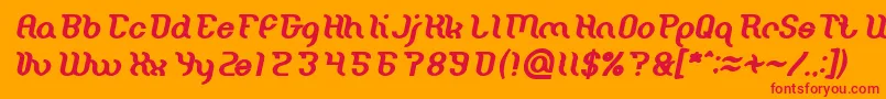 フォントMiracle Bold Italic – オレンジの背景に赤い文字