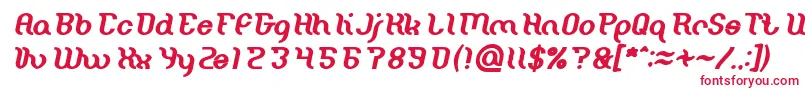 フォントMiracle Bold Italic – 白い背景に赤い文字