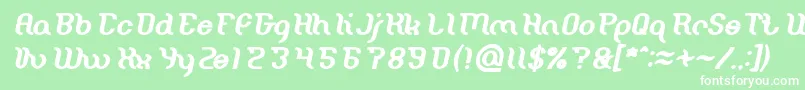 Miracle Bold Italic Font – White Fonts on Green Background