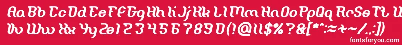 Шрифт Miracle Bold Italic – белые шрифты на красном фоне