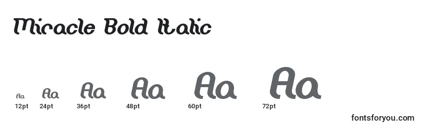 Размеры шрифта Miracle Bold Italic