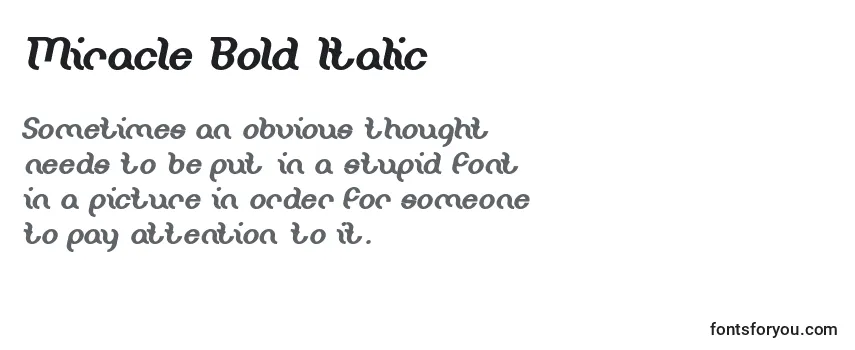 Review of the Miracle Bold Italic Font