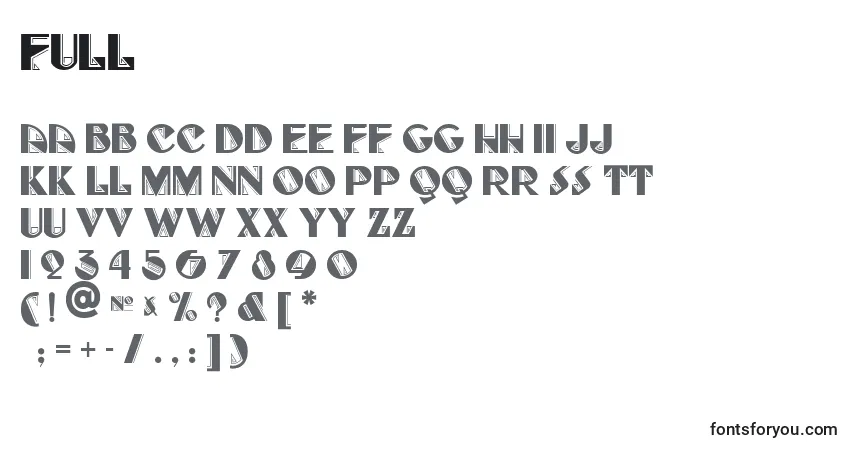 Czcionka Full – alfabet, cyfry, specjalne znaki