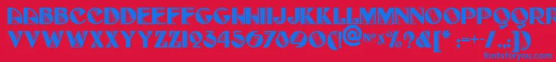 フォントFull – 赤い背景に青い文字