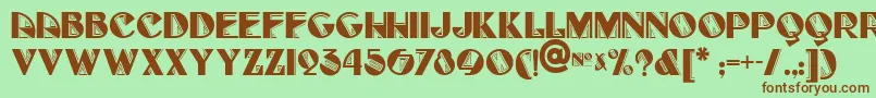 フォントFull – 緑の背景に茶色のフォント