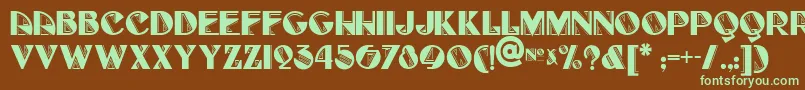 Full-fontti – vihreät fontit ruskealla taustalla