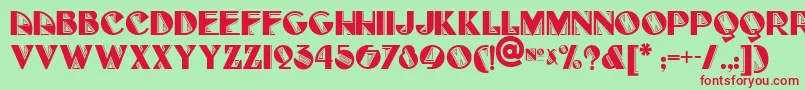 Full-fontti – punaiset fontit vihreällä taustalla