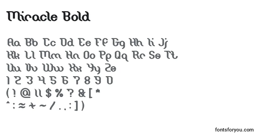Miracle Bold-fontti – aakkoset, numerot, erikoismerkit