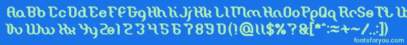 フォントMiracle Bold – 青い背景に緑のフォント