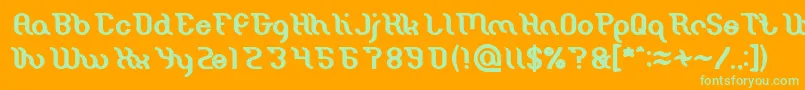 Шрифт Miracle Bold – зелёные шрифты на оранжевом фоне
