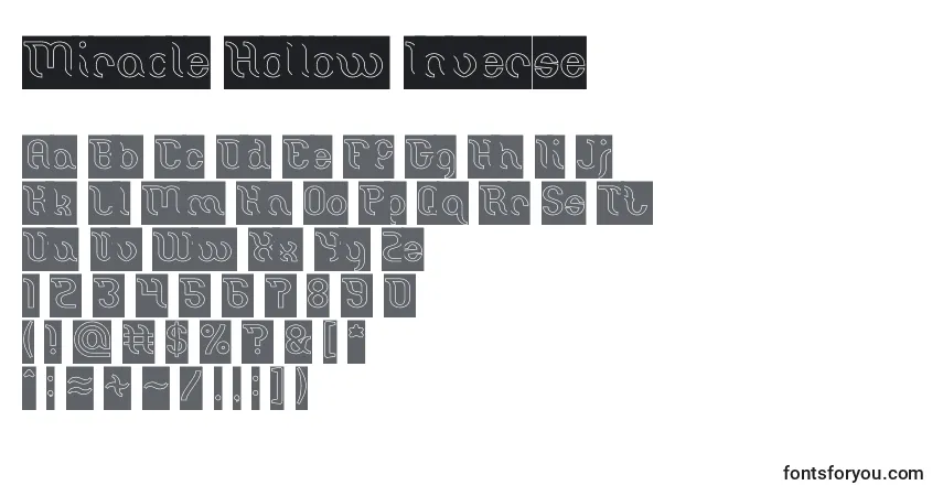 Schriftart Miracle Hollow Inverse – Alphabet, Zahlen, spezielle Symbole