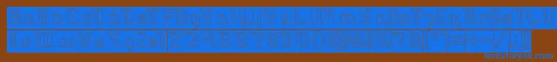 Miracle Hollow Inverse Font – Blue Fonts on Brown Background