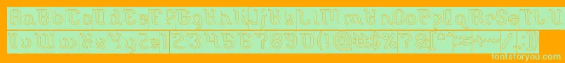 Miracle Hollow Inverse Font – Green Fonts on Orange Background