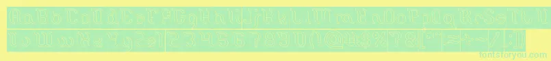 Miracle Hollow Inverse Font – Green Fonts on Yellow Background