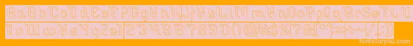 Miracle Hollow Inverse Font – Pink Fonts on Orange Background