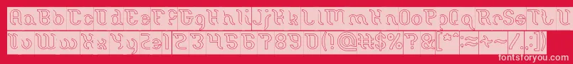 Miracle Hollow Inverse Font – Pink Fonts on Red Background