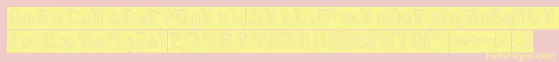Miracle Hollow Inverse-Schriftart – Gelbe Schriften auf rosa Hintergrund