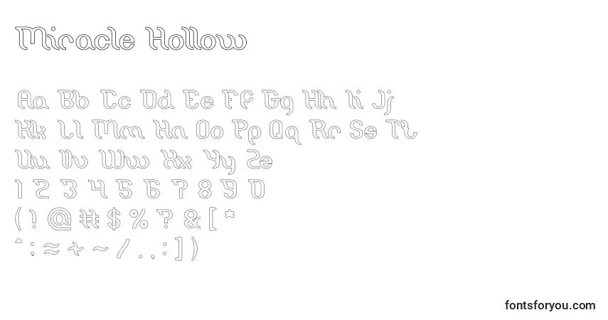 Miracle Hollow Font – alphabet, numbers, special characters
